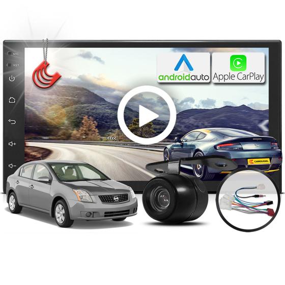 Imagem de Combo Kit Central Multimidia MP5 + Camera de ré + Chicote Sentra 2008 Até 2013 AndroidAuto CarPlay