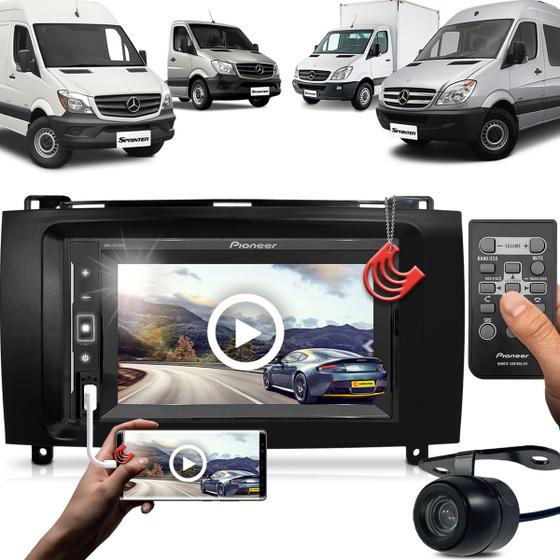 Imagem de Combo Kit Central Multimidia MP5 Pioneer + Camera ré + Moldura Mercedes-benz Sprinter 2012 Até 2019