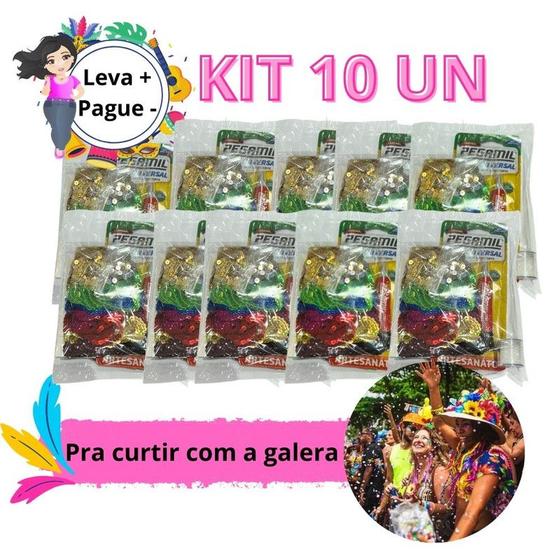 Imagem de Combo Kit Pedraria Customização Abadá Fantasia Carnaval Bloco Festa