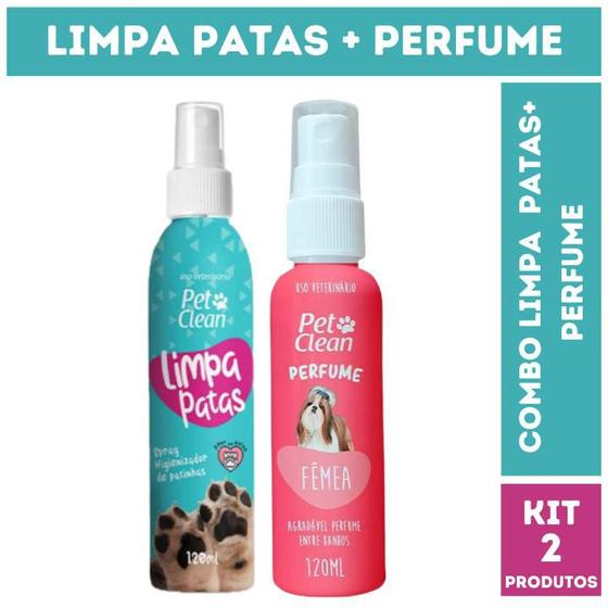 Imagem de Combo Limpa Patas + Perfume Pet Clean 120 mL para Cães e Gatos