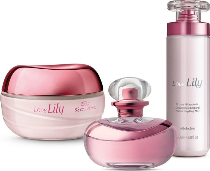 Imagem de Combo Love Lily: Eau de Parfum 75ml + Bruma Corporal 200ml + Creme Acetinado 250g