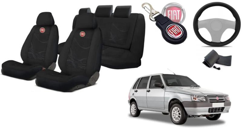 Imagem de Combo Luxuoso Uno 2000-2012 + Volante + Chaveiro - Personalizado