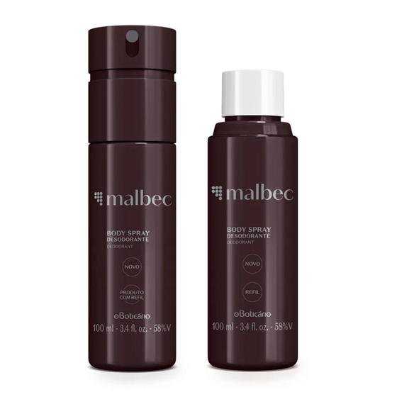 Imagem de Combo Malbec: Body Spray Desodorante 100ml + Refil 100ml