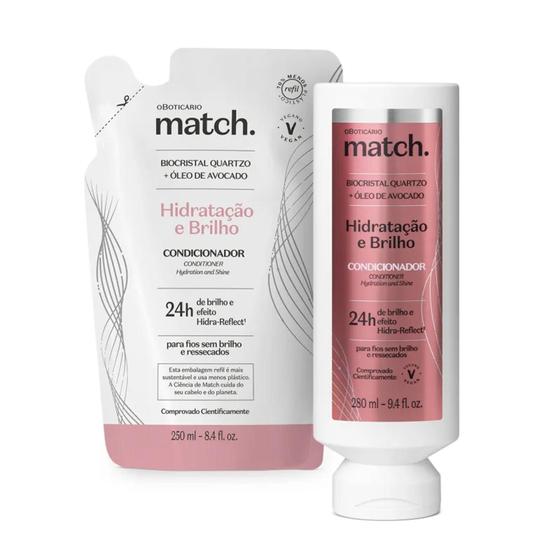 Imagem de Combo Match Hidratação e Brilho: Condicionador 280ml + Refil 250ml