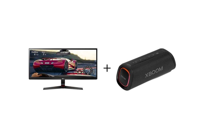 Imagem de Combo Monitor LG Pro Gamer Ultrawide 29'' + Caixa de Som Portátil LG XBOOM Go XG5