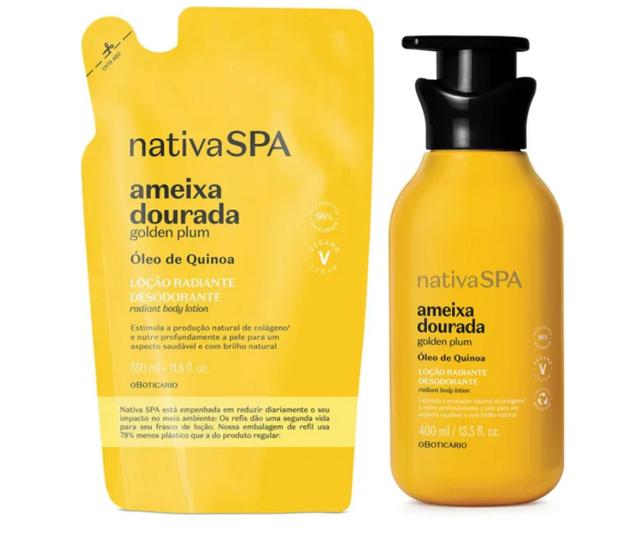 Imagem de Combo Nativa Spa Ameixa Dourada: Loção Radiante Corporal 400ml + Refil 350ml