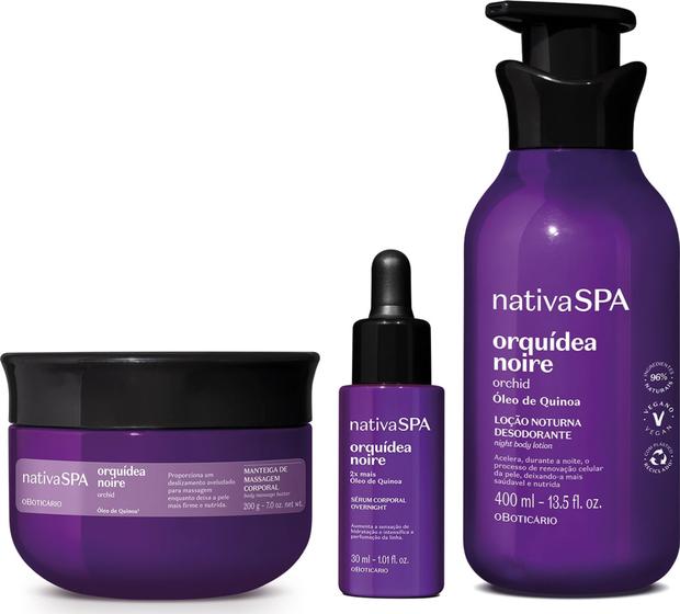 Imagem de Combo Nativa SPA Orquidea Noire: Creme de Massagem 200g + Loção Corporal 400ml + Sérum Corporal 30ml
