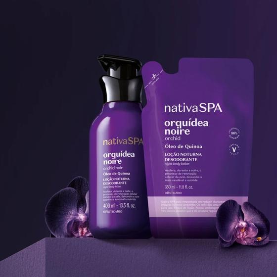 Imagem de Combo Nativa SPA Orquidea Noire Loção Corporal 400ml + Refil 350ml - Hidrata com delicioso perfume