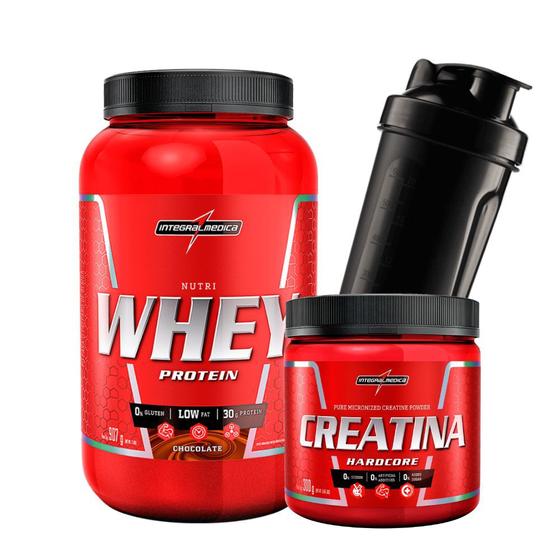 Combo Nutri Whey Protein 907g Pote + Creatina 300g + Coq Integral