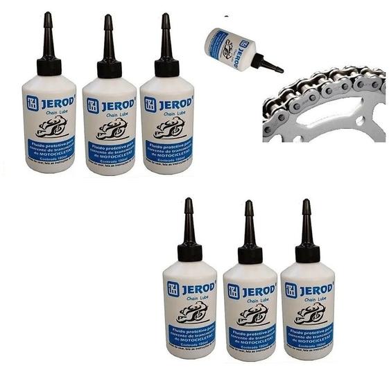 Imagem de Combo Óleo Fluido Protetivo Grafitado Corrente Moto Bike Cg Titan Fan Mix Start Cb Lander Fazer 100ml - 6 Peças