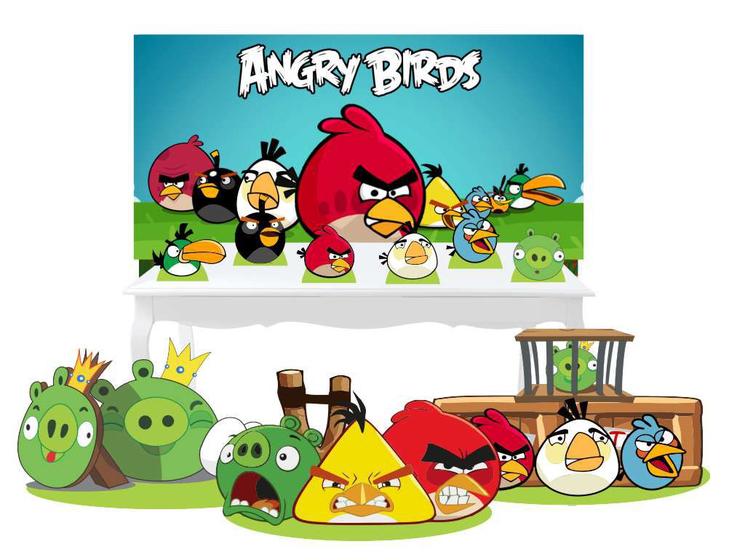 Imagem de Combo Ouro Angry Birds Totem Display Festa Aniversário