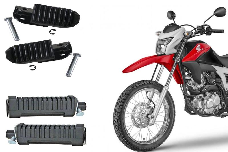 Imagem de Combo Par Pedaleira Pedal Apoio Dianteira + Par Traseira Nxr Bros 125 150 160 Xre 300 Tornado