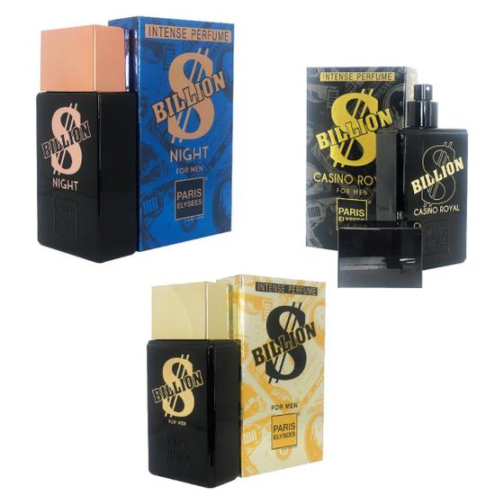 Imagem de Combo Perfume Masculino Billion + Billion Casino Royal + Billion Night 100ml