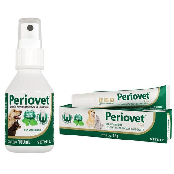Imagem de Combo Periovet Spray 100Ml + Periovet Gel 25G Vetnil