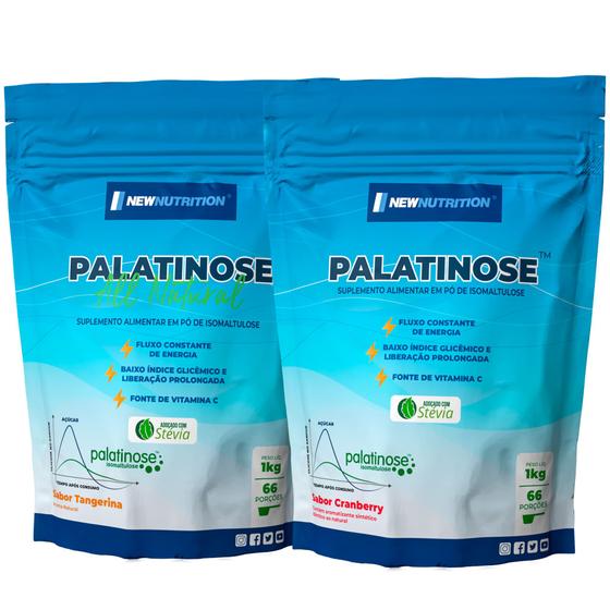 Imagem de Combo Pré Treino 2 Palatinose 1Kg NewNutrition Isomaltulose Liberação Prolongada da Glicose/Energia