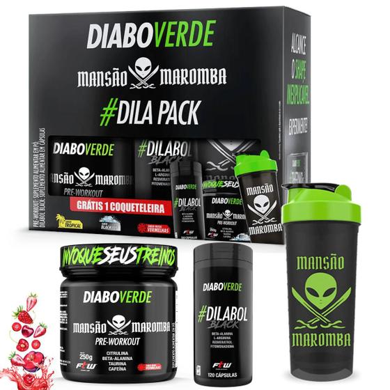 Combo Pré treino Diabo Verde Vasodilatador Dilabol pack Ftw Menor preço em Combo Pré treino Diabo Verde Vasodilatador Dilabol pack Ftw