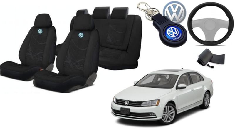 Imagem de Combo Premium: Capas de Tecido para Bancos Jetta 2015-2020 + Kit VW Exclusivo