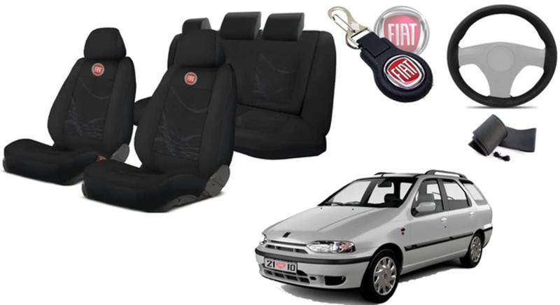 Imagem de Combo Premium Weekend 1997-2005: Capas de Tecido, Capa de Volante, Chaveiro Fiat