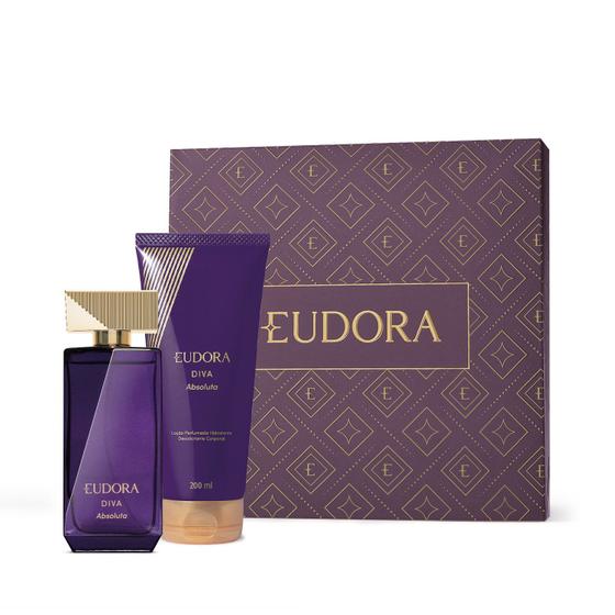 Imagem de Combo Presente Dia das Mães Eudora Diva Absoluta: Desodorante Colônia 100ml + Loção Corporal 200ml + Caixa Presenteável