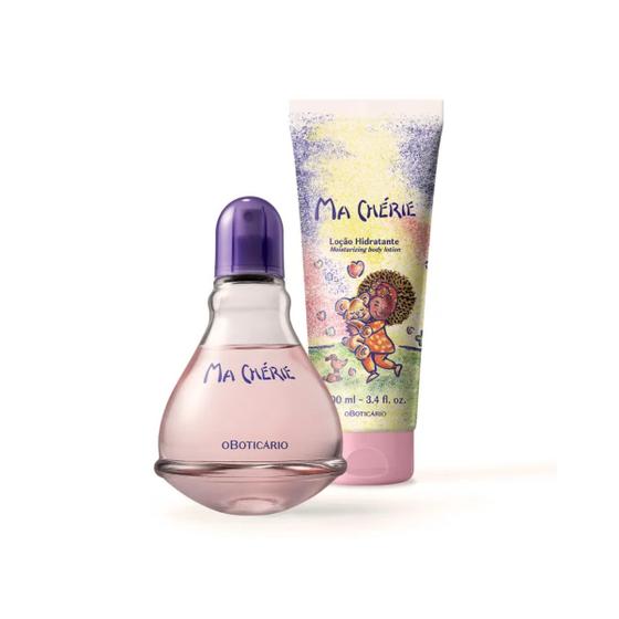 Imagem de Combo Presente Perfume Juvenil Infantil Menina Ma Chérie o Boticário Loção Hidratante Corpo Colônia