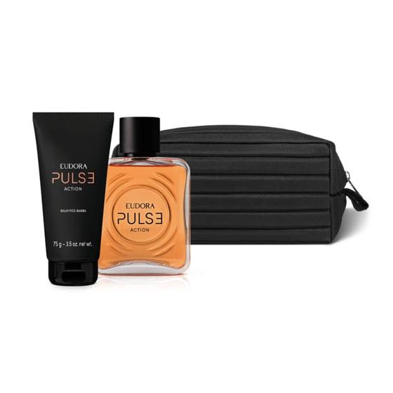 Imagem de Combo Pulse Action: Desodorante Colônia 100ml + Balm Pós-Barba 75g + Nécessaire