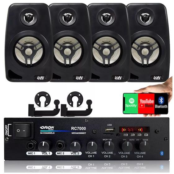 Imagem de Combo Receiver Amplificador Rc7000 Bt Som + 4 Caixas 520w