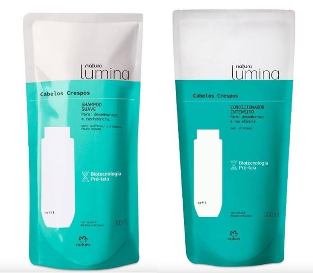 Imagem de Combo Refil Shampoo e Condicionador Hidratante para Cabelos Crespos Lumina NATURA