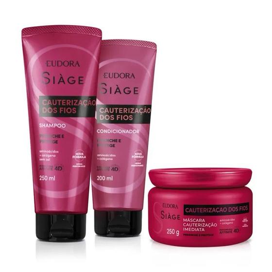 Imagem de Combo Siàge Cauterização dos Fios: Shampoo 250ml + Máscara Capilar 250ml + Condicionador 200ml