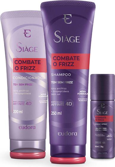 Imagem de Combo Siàge Combate o Frizz: Shampoo 250ml + Condicionador 200ml + Magic Spray Capilar 30g