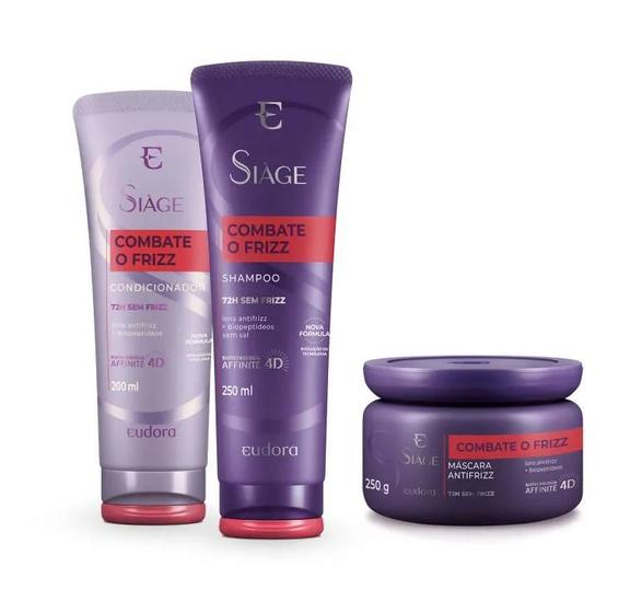 Imagem de Combo Siàge Combate o Frizz: Shampoo 250ml + Condicionador 200ml + Máscara Capilar 250g