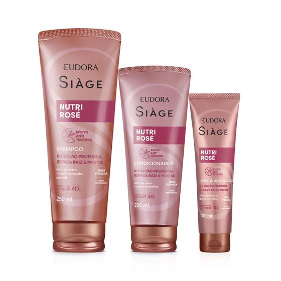 Imagem de Combo Siàge Nutri Rosé: Shampoo 250ml + Condicionador 200ml + Leave-in 100ml