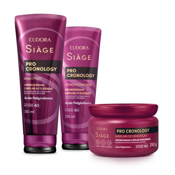 Imagem de Combo Siàge Pro Cronology: Shampoo 250ml + Condicionador 200ml + Máscara de Hidratação 250g
