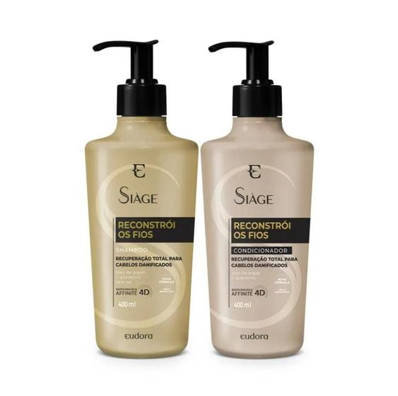 Imagem de Combo Siàge Reconstrói os Fios: Shampoo 400ml + Condicionador 400ml