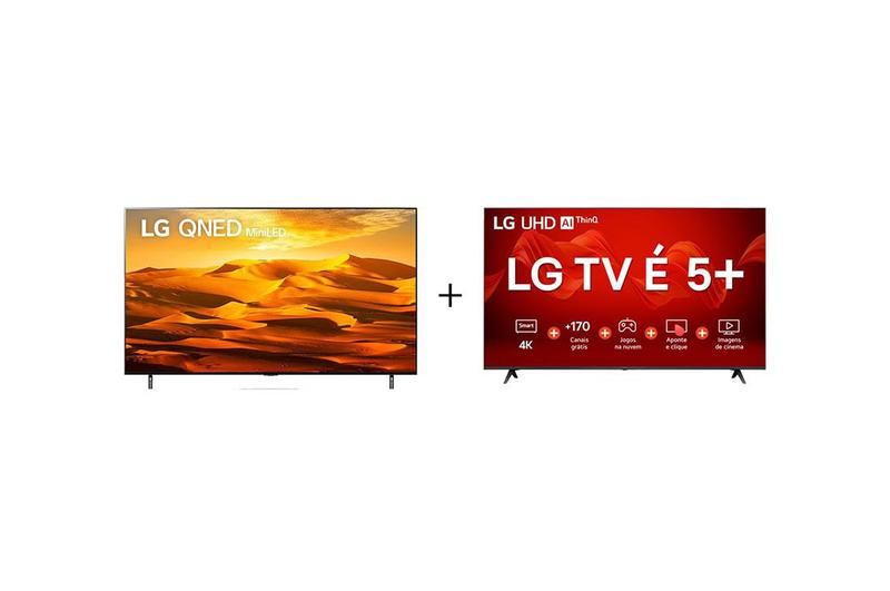 Imagem de Combo Smart TV LG QNED MiniLED 65'' 4K 65QNED90SQA + Smart TV LG UHD 50'' 4K 50UR8750PSA