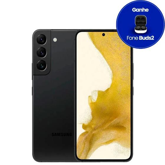 Combo: Smartphone Samsung Galaxy S22 128GB 5G - Preto + Fone de Ouvido Bluetooth Buds2 Preto Menor preço em Combo: Smartphone Samsung Galaxy S22 128GB 5G - Preto + Fone de Ouvido Bluetooth Buds2 Preto