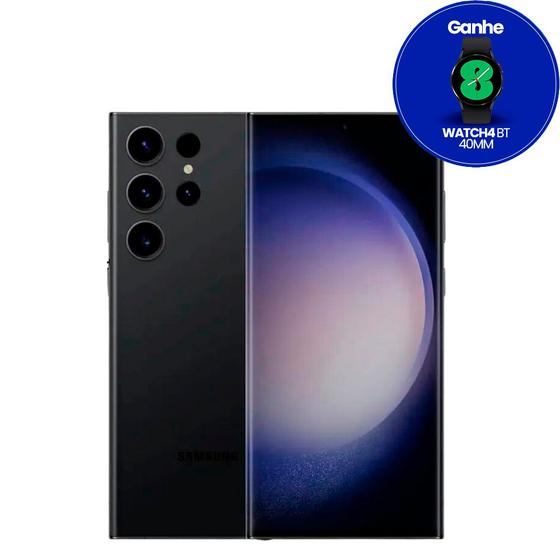 Combo Smartphone Samsung Galaxy S23 Ultra 512GB 5G Preto + Smartwatch