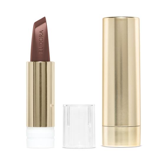 Imagem de Combo Sofisticada e Determinada: Batom Marrom 3,4g + Case Dourado