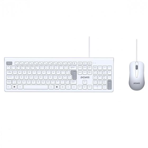 Imagem de Combo Soft Pcyes com Teclado ABNT2 + Mouse USB, Branco - PCOSF2W