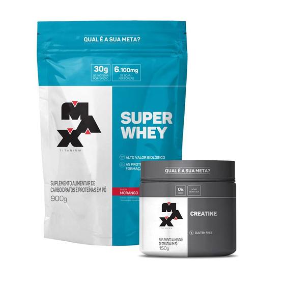 Imagem de Combo Super Whey 900g e Creatina Monohidratada 150g - Max Titanium