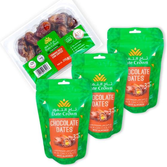 Imagem de Combo Tâmara Chocolate Dates 100g 3un / Tâmara Seca com Caroço 250g 1un - Vitao