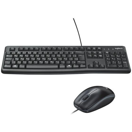 Imagem de Combo Teclado e Mouse com fio USB Logitech MK120 com Design Confortável, Durável e Resistente à Respingos e Layout ABNT2 - 920-004429