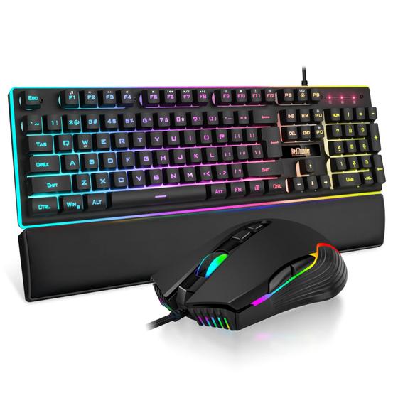 Imagem de Combo Teclado e Mouse Gamer RedThunder K10 RGB - Retroiluminado