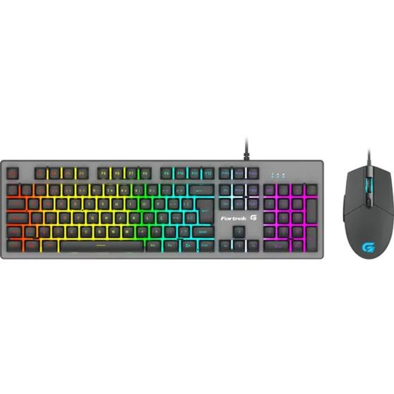 Combo Teclado e Mouse Gamer RGB Rainbow RANGER Grafite FORTREK Menor preço em Combo Teclado e Mouse Gamer RGB Rainbow RANGER Grafite FORTREK