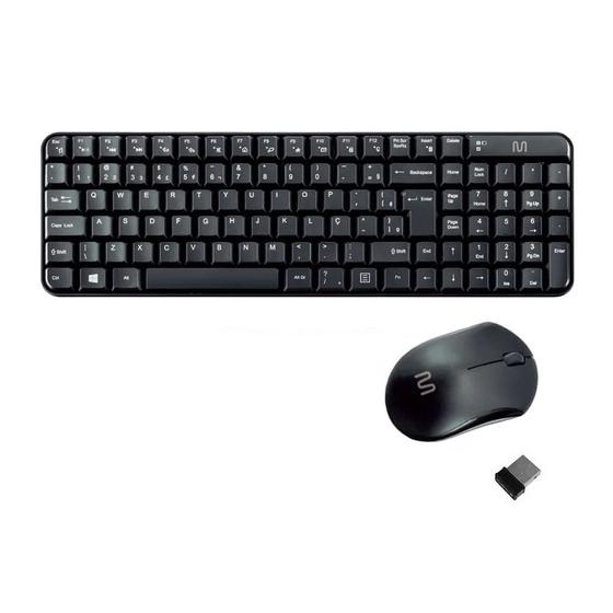 Imagem de Combo Teclado e Mouse TC183 Sem Fio Cor Preto, Mouse com Sensor e Resolução de 1000 dpi