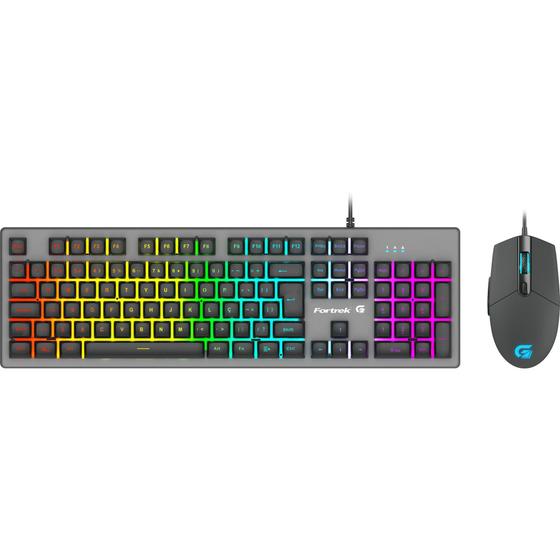 Imagem de Combo teclado+mouse gamer rgb rainbow ranger grafite fortrek