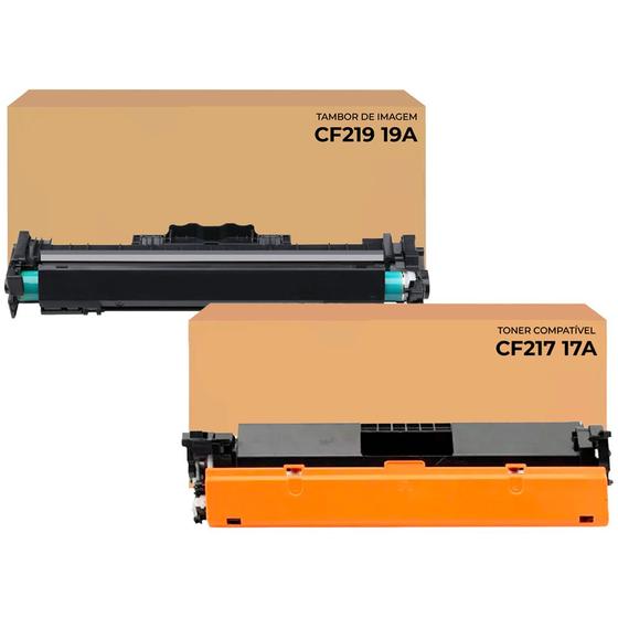 Imagem de Combo Toner 17A CF217A + Tambor 19A CF219A Compatível para impressora HP M-102A