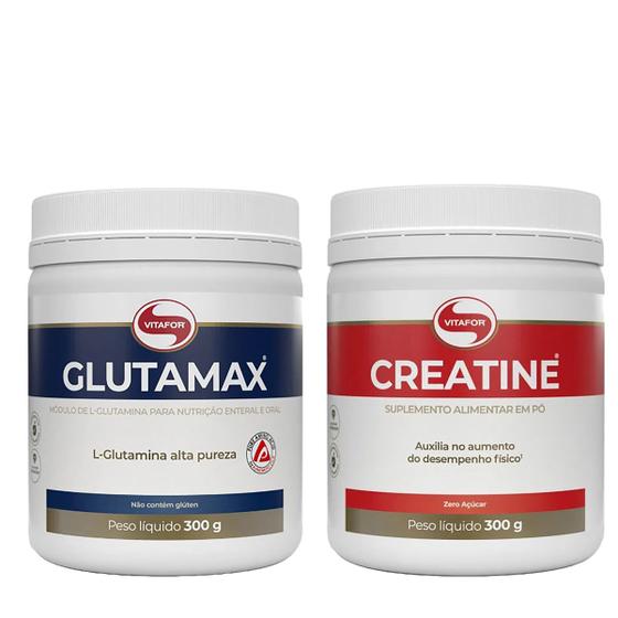 Imagem de Combo Vitafor Glutamax 300g + Creatina 300g 100% Premium