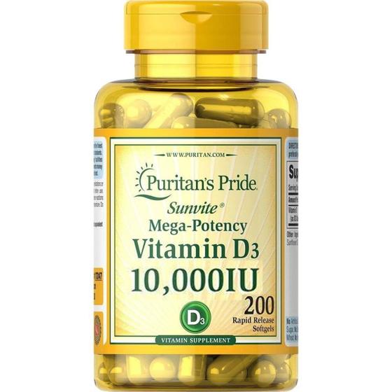 Combo Vitamina D3 10000ui 10x2002000 Sgels Puritans Pride Puritans Pride Glucosamina 4553