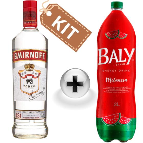 Imagem de Combo Vodka Smirnoff 1 litro com 1 energético Baly melancia 2 litros
