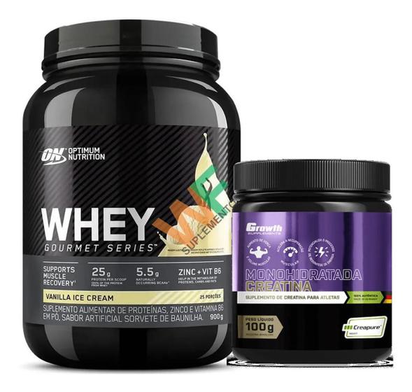 Combo Whey Gourmet Optimum + Creatina Creapure 100g Growth - GROWTH ...